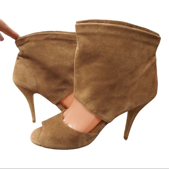 Eden Shoes sz 39 US 9 tan suede open toe heeled shooties - Picture 8 of 15